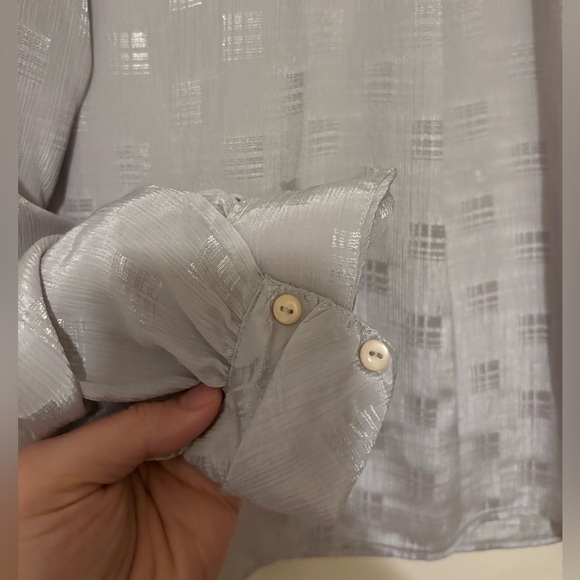 Vintage Ship’n Shore Silver Metallic Blouse - Picture 3 of 7